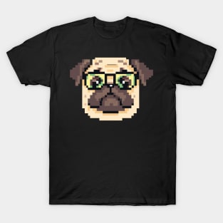 Mops Hipster Pixel Art Dog Lover Retro T-Shirt